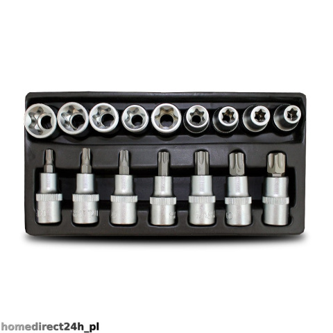 Nasadki torx, bit, imbus 16 elementów - 1 sztuka Nasadki torx, bit, imbus 16 elementów - 1 sztuka