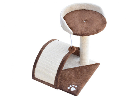 Drapak dla kota Legowisko+Budka biało-brązowy 43cm Drapak dla kota Legowisko+Budka biało-brązowy 43cm