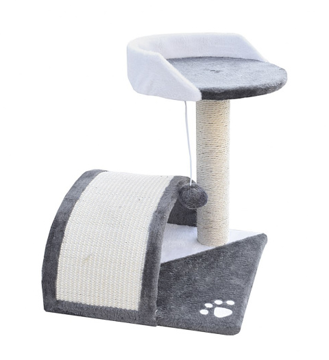 Drapak dla kota Legowisko+Budka biało-siwy 43cm Drapak dla kota Legowisko+Budka biało-siwy 43cm