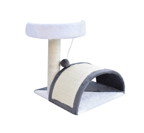 Drapak dla kota Legowisko+Budka biało-siwy 43cm Drapak dla kota Legowisko+Budka biało-siwy 43cm