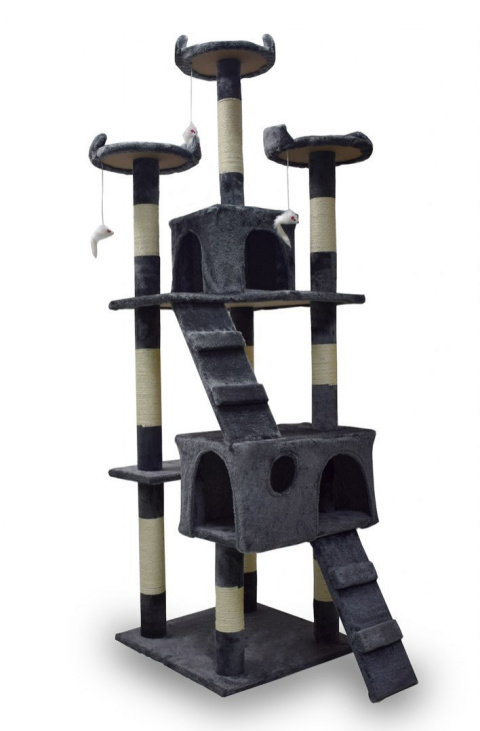 Drapak drzewko Legowisko Wieża dla Kota 170cm Ciemnoszary Drapak drzewko Legowisko Wieża dla Kota 170cm Ciemnoszary