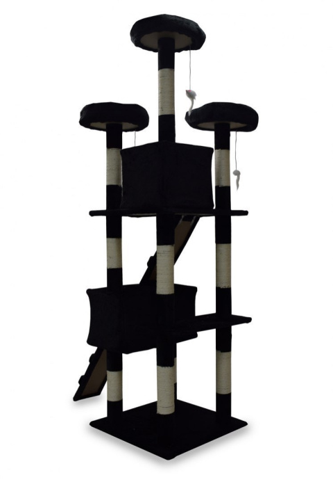 Drapak drzewko Legowisko Wieża dla Kota 170cm Czarny Drapak drzewko Legowisko Wieża dla Kota 170cm Czarny