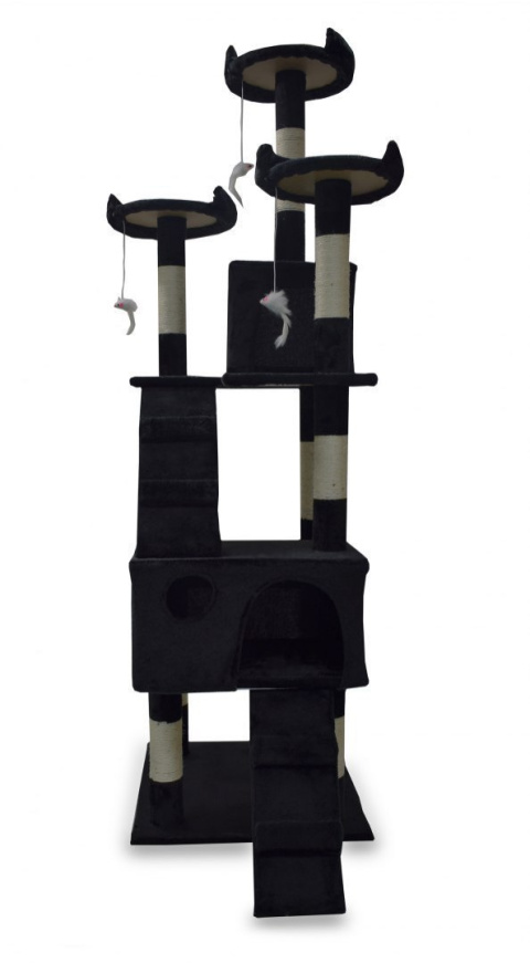 Drapak drzewko Legowisko Wieża dla Kota 170cm Czarny Drapak drzewko Legowisko Wieża dla Kota 170cm Czarny