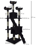 Drapak drzewko Legowisko Wieża dla Kota 170cm Czarny