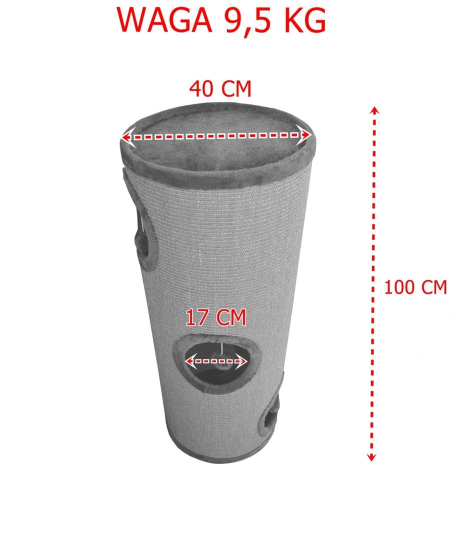 Drapak/Tuba/ Wieża/ Legowisko dla Kota 100cm Siwy Drapak/Tuba/ Wieża/ Legowisko dla Kota 100cm Siwy
