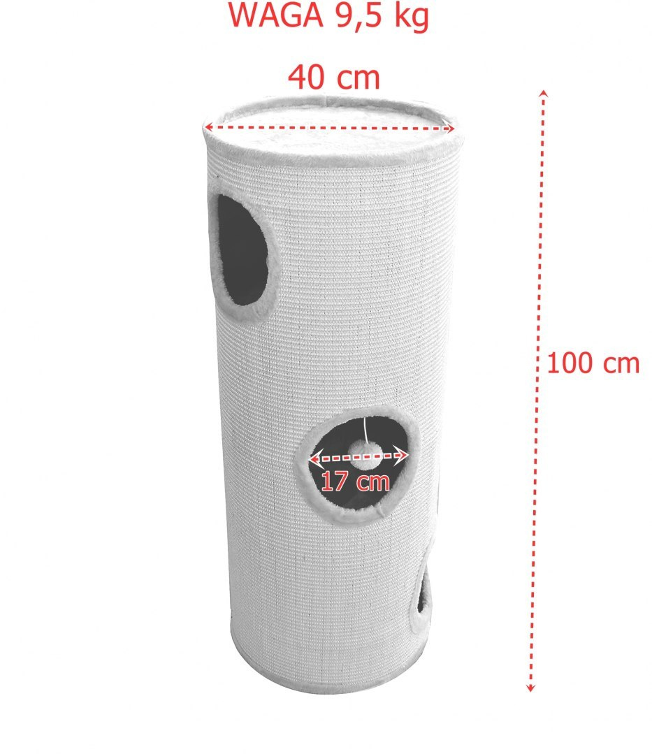 Drapak/Tuba/ Wieża/Legowisko dla Kota 100cm Beżowa Drapak/Tuba/ Wieża/Legowisko dla Kota 100cm Beżowa