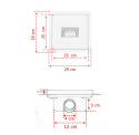 Odpływ kwadratowy krata ściekowa prysznicowa 25x25