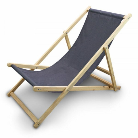 LEŻAK PLAŻOWY OGRODOWY DREWNIANY SKŁADANY REGULOWANY ANTRACYT LEŻAK PLAŻOWY OGRODOWY DREWNIANY SKŁADANY REGULOWANY ANTRACYT