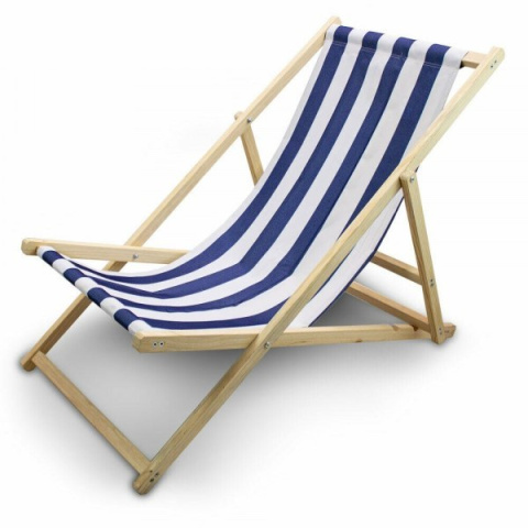 LEŻAK PLAŻOWY OGRODOWY DREWNIANY SKŁADANY REGULOWANY BIAŁO-NIEBIESKI LEŻAK PLAŻOWY OGRODOWY DREWNIANY SKŁADANY REGULOWANY BIAŁO-NIEBIESKI