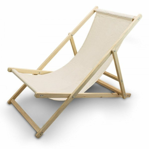 LEŻAK PLAŻOWY OGRODOWY DREWNIANY SKŁADANY REGULOWANY BEŻOWY LEŻAK PLAŻOWY OGRODOWY DREWNIANY SKŁADANY REGULOWANY BEŻOWY