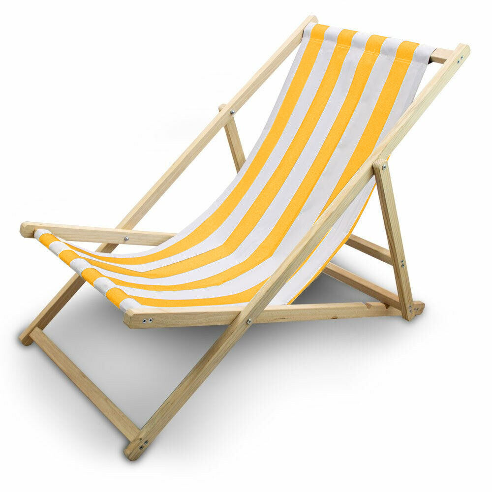 LEŻAK PLAŻOWY OGRODOWY DREWNIANY SKŁADANY REGULOWANY BIAŁO-ŻÓŁTY LEŻAK PLAŻOWY OGRODOWY DREWNIANY SKŁADANY REGULOWANY BIAŁO-ŻÓŁTY