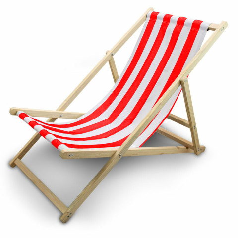 LEŻAK PLAŻOWY OGRODOWY DREWNIANY SKŁADANY REGULOWANY BIAŁO-CZERWONY LEŻAK PLAŻOWY OGRODOWY DREWNIANY SKŁADANY REGULOWANY BIAŁO-CZERWONY