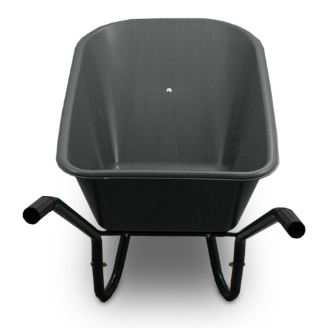 Taczka ogrodowa 100L 250kg misa PVC żółte koło PU Taczka ogrodowa 100L 250kg misa PVC żółte koło PU