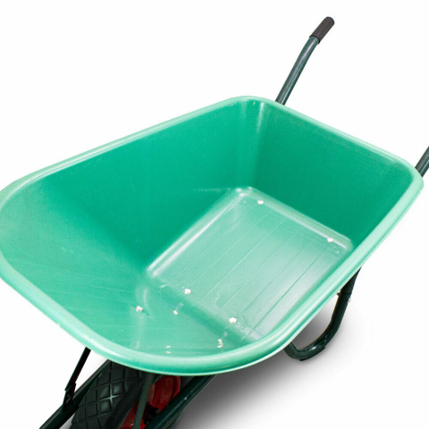 Taczka ogrodowa 100L 250kg misa PVC czarne koło PU Taczka ogrodowa 100L 250kg misa PVC czarne koło PU