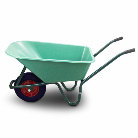 Taczka ogrodowa 100L 250kg misa PVC czarne koło PU Taczka ogrodowa 100L 250kg misa PVC czarne koło PU