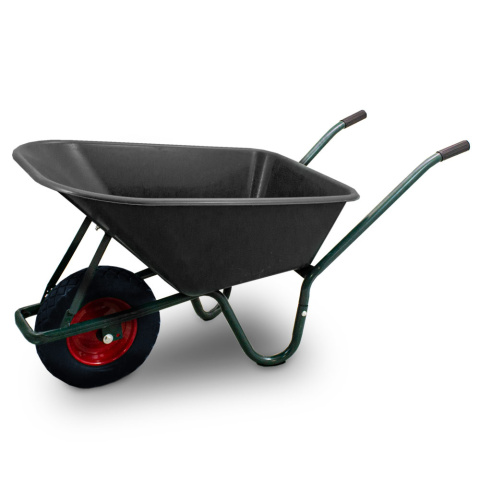 Taczka ogrodowa 100L 250kg misa PVC czarne koło PU Taczka ogrodowa 100L 250kg misa PVC czarne koło PU