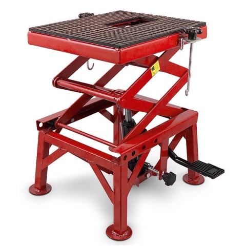Podnośnik hydrauliczy nożycowy czerwony Podnośnik hydrauliczy nożycowy czerwony
