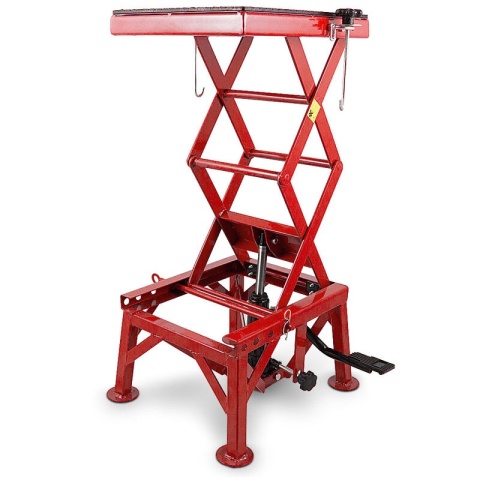 Podnośnik hydrauliczy nożycowy czerwony Podnośnik hydrauliczy nożycowy czerwony