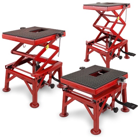 Podnośnik hydrauliczy nożycowy czerwony Podnośnik hydrauliczy nożycowy czerwony