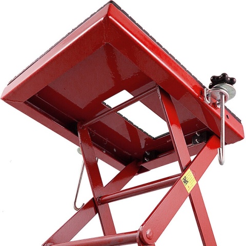 Podnośnik hydrauliczy nożycowy czerwony Podnośnik hydrauliczy nożycowy czerwony