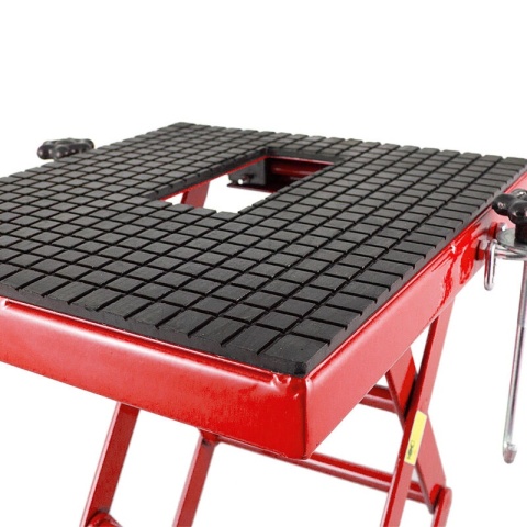 Podnośnik hydrauliczy nożycowy czerwony Podnośnik hydrauliczy nożycowy czerwony