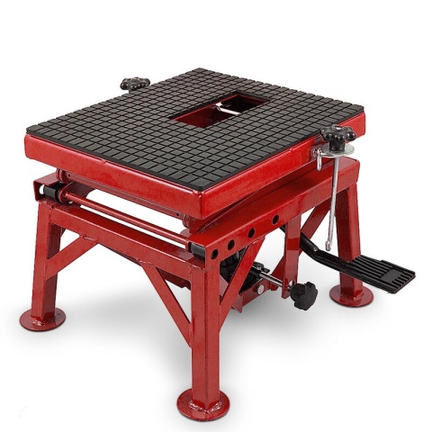 Podnośnik hydrauliczy nożycowy czerwony Podnośnik hydrauliczy nożycowy czerwony