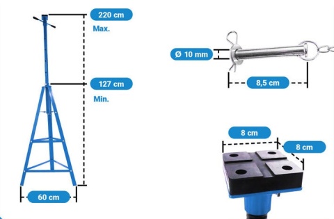 Podpora kobyłka 2T niebieska
