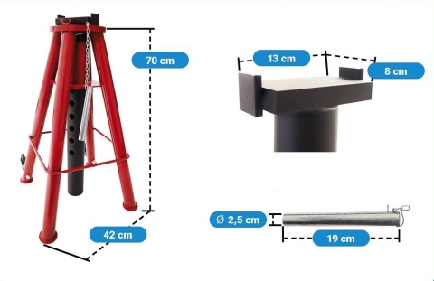 Podpora warsztatowa 74-122cm 12T czerwona