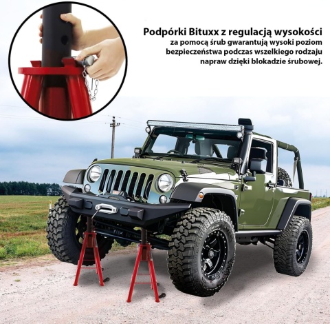 Podpora warsztatowa 74-122cm 12T czerwona