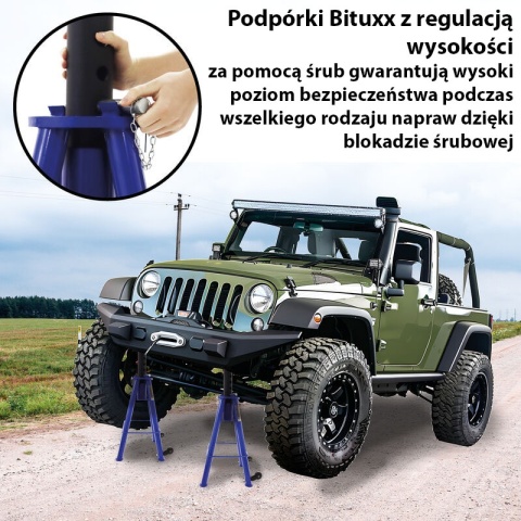 Podpora warsztatowa 74-122cm 12T niebieska