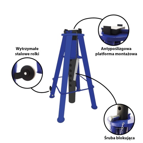 Podpora warsztatowa 74-122cm 12T niebieska