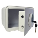Biały sejf biurowy domowy na kod i klucz