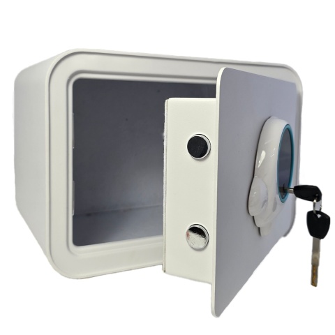 Biały sejf biurowy domowy na kod i klucz