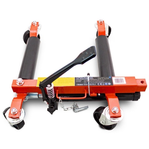 Wózek manewrowy hydrauliczny pod koła 1 sztuka czerwony