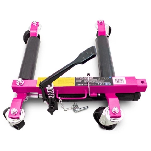 Wózek manewrowy hydrauliczny pod koła 1 sztuka magenta