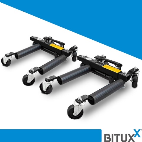 Wózek manewrowy hydrauliczny pod koła 2 sztuki czarny