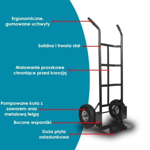 Wózek ręczny magazynowy 200kg czarny BITUXX