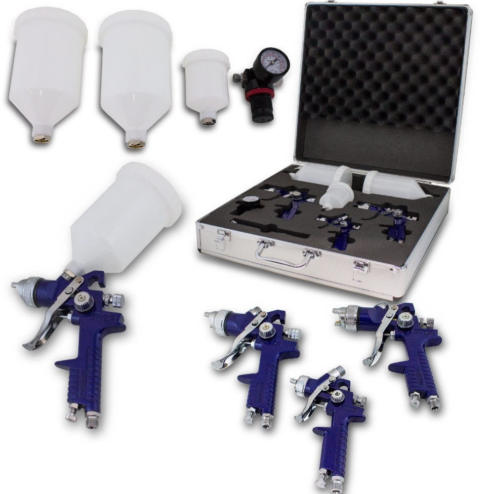 3X PISTOLET LAKIERNICZY HVLP ZESTAW 1,7 1,4 1,0 mm 3X PISTOLET LAKIERNICZY HVLP ZESTAW 1,7 1,4 1,0 mm