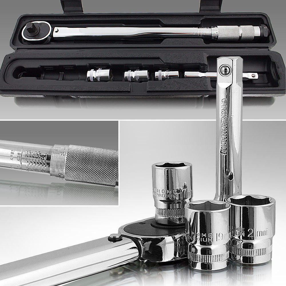Zestaw kluczy dynamometrycznych 1/2 "28-210 Nm Do kluczy nasadowych do kół z naciągiem kołowym Zestaw kluczy dynamometrycznych 1/2 "28-210 Nm Do kluczy nasadowych do kół z naciągiem kołowym